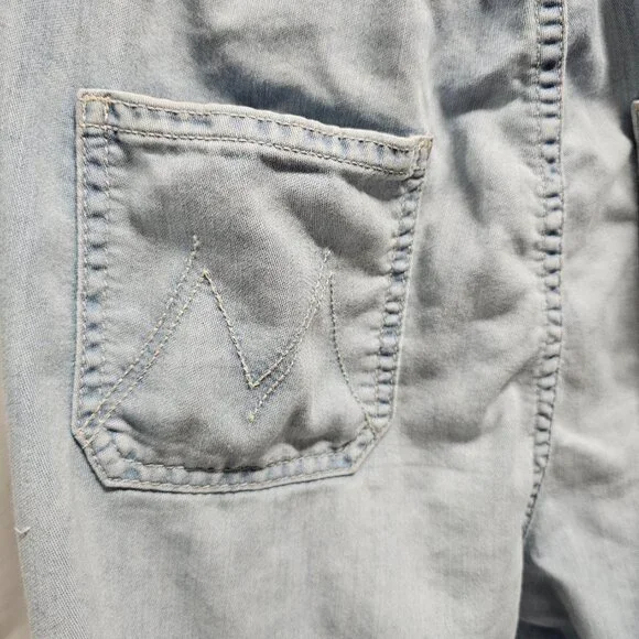 MOTHER Crop The Jumpsuit Sleeveless Light Blue Women Size S - Picture 10 of 16